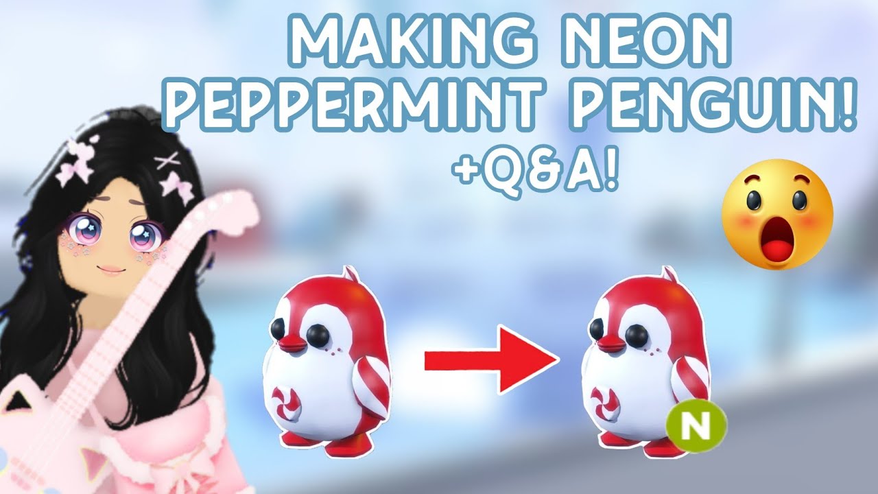 Making a NEON PEPPERMINT PENGUIN!🐧❄️ +Q&A! | this is so AWESOME!😮 #adoptme #roblox #pet