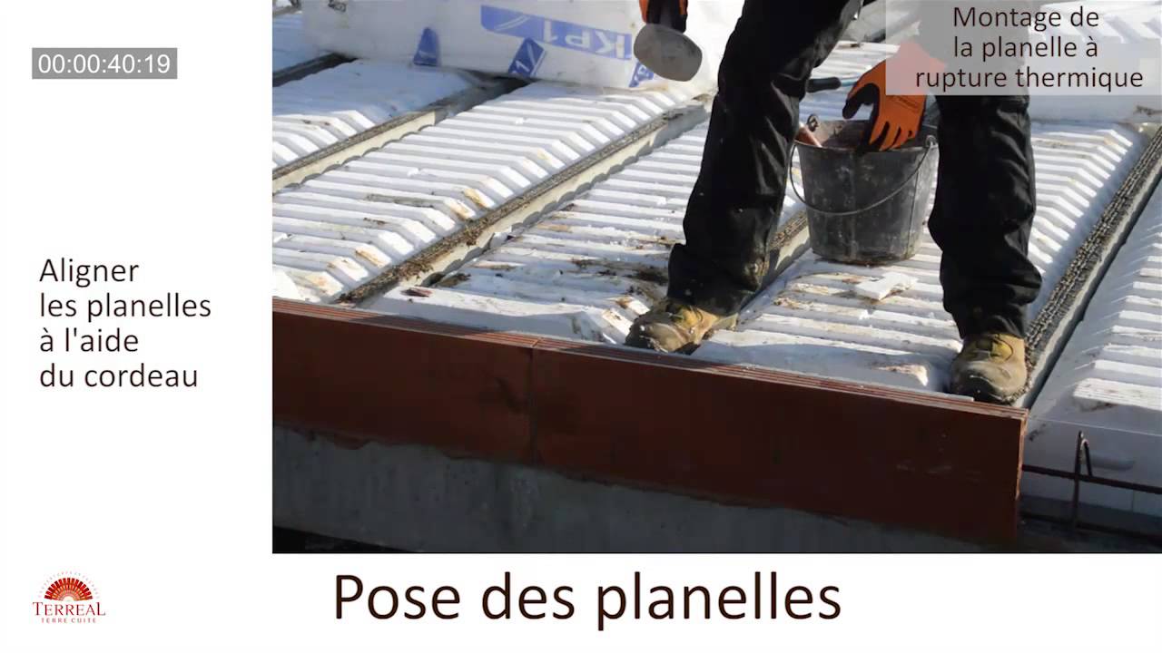 Pose d'une planelle &agrave; rupture thermique