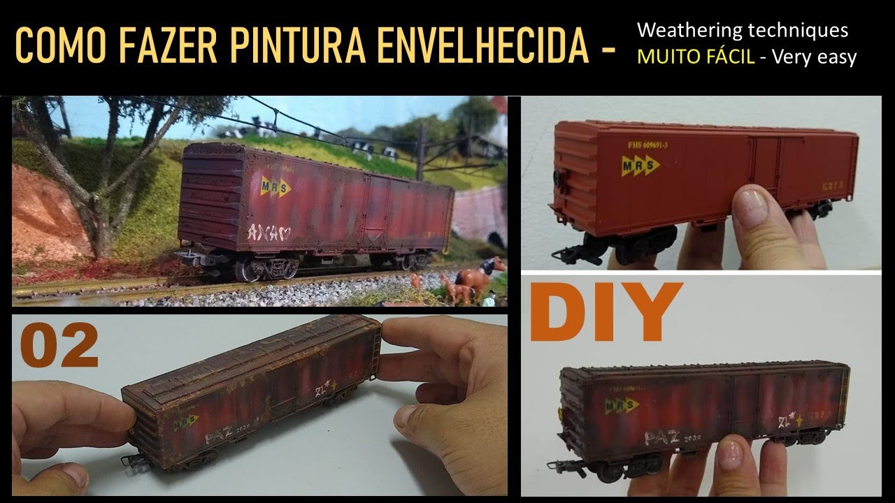 Como envelhecer vagão - ferromodelismo - weathering thecniques