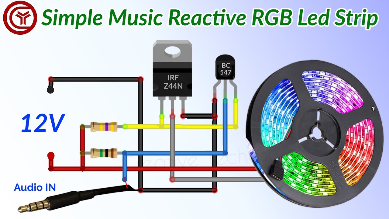 Simple music reactive led strip
