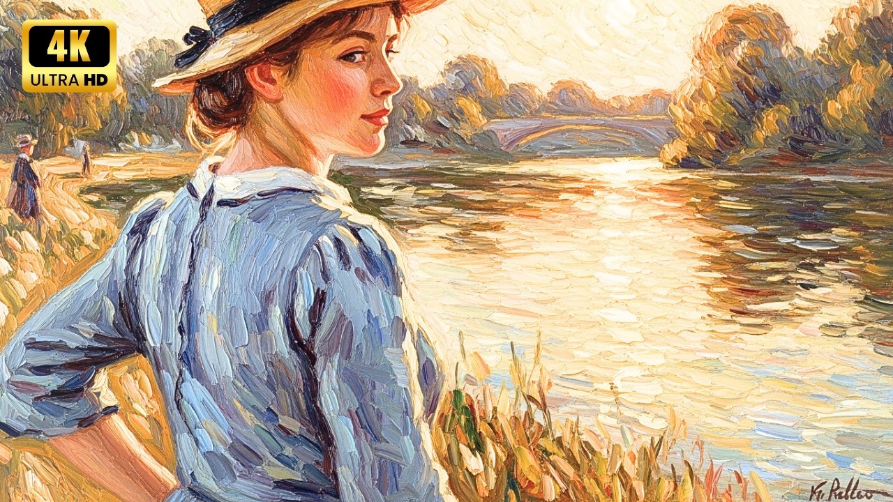 Visual Poems | Claude Monet | Poplars in Wind | Impressionist Art Experience | 4K