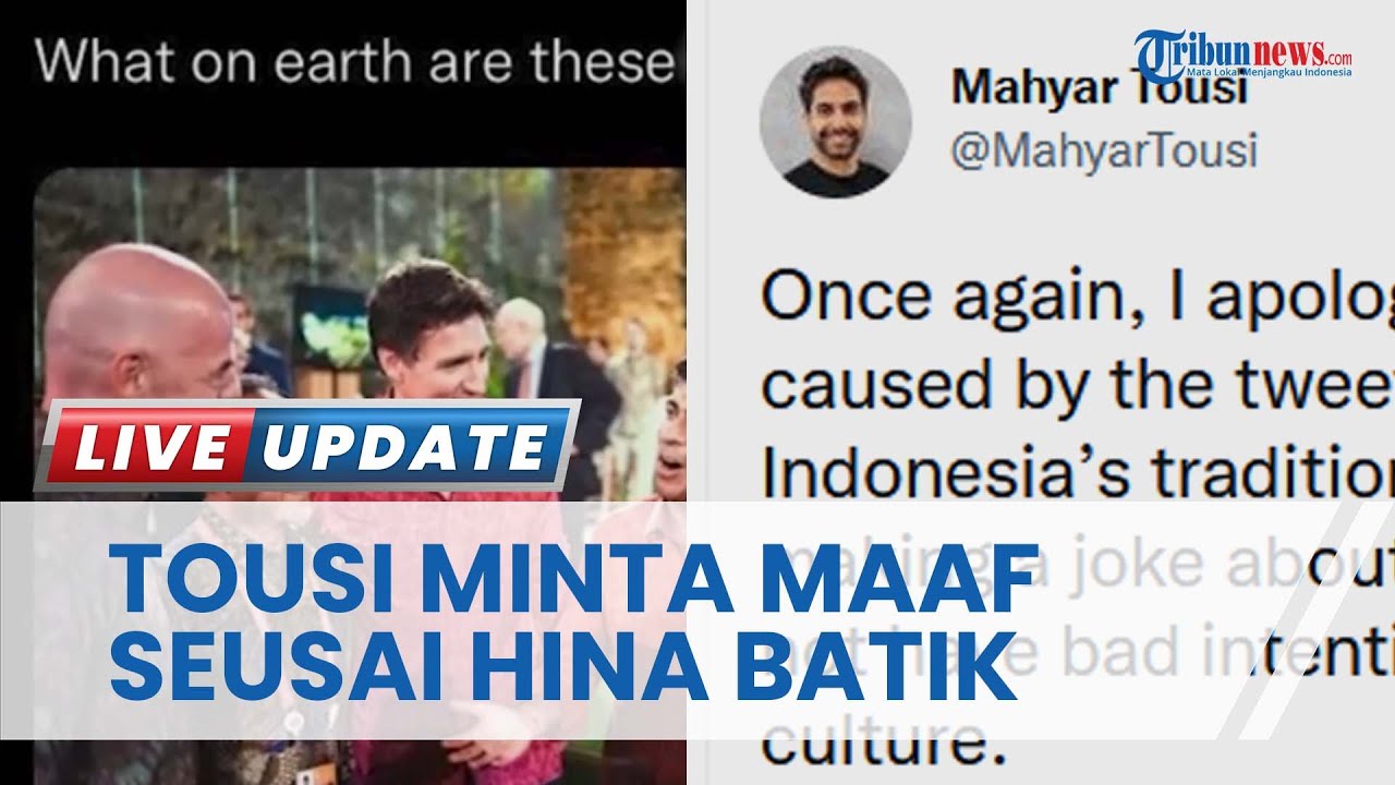 Buntut Hina Batik KTT G20, Mahyar Tousi Kini Minta Maaf, Ngaku Buat Lelucon Sunak dan Trudeau