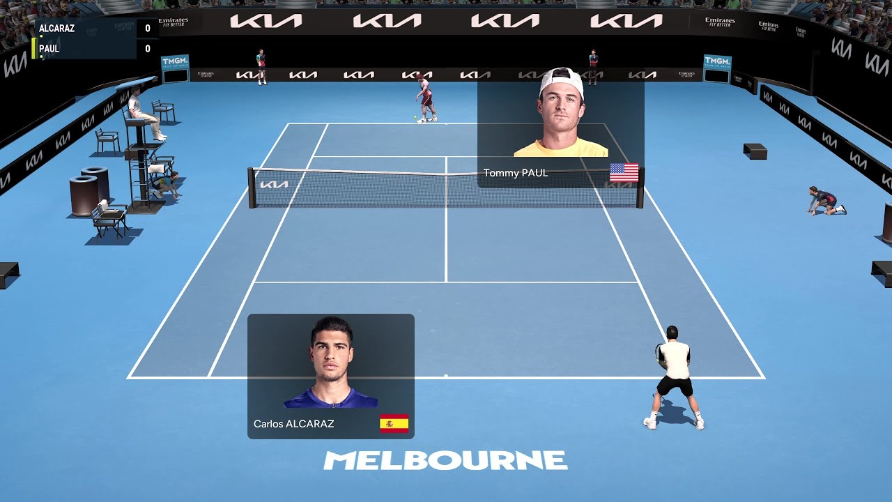[Full Ace Tennis] Alcaraz vs T Paul Gameplay | Australian Open | Super Tie-break (Video Game)