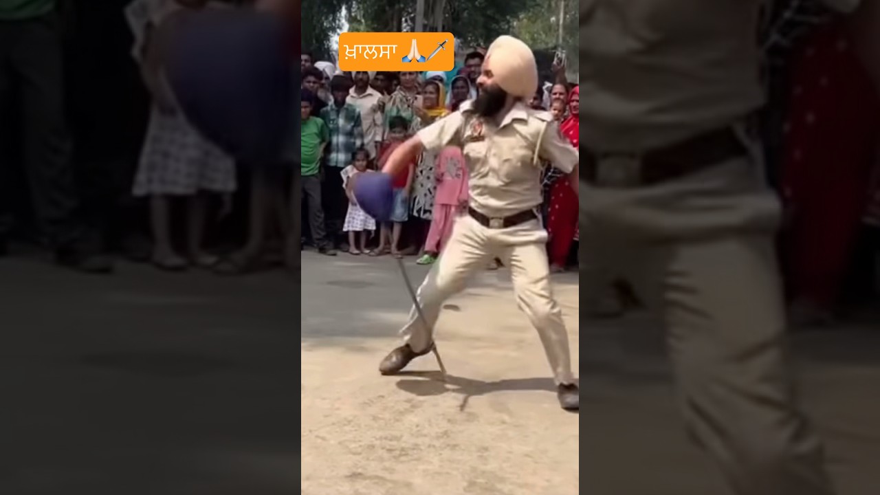 &ldquo;Police Vich Nihang Rooh &ndash; Gatka De Sher Singh 💪⚔️#gatka#police#punjab#gurugobindsinghji