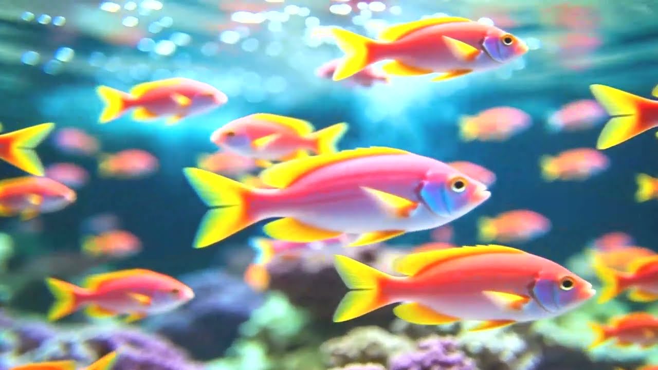 Relaxing Aquarium 4K for Deep Sleep  Soothing Underwater Song