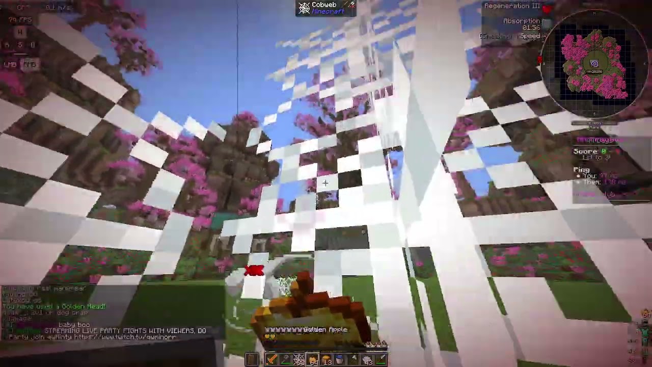 minecraft pvp with no hearts