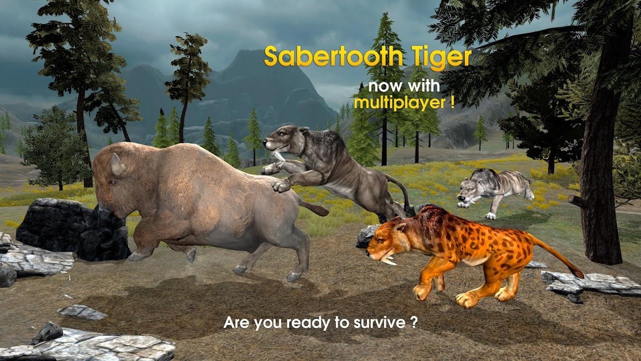 🐅👍Sabertooth Tiger Chase Simulator-Симулятор погони Смилодонa - By wild foot Games-Android