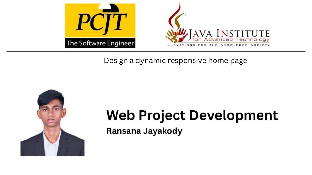 Web Project Development Task | 06 | Java Institute | Ransana Jayakody