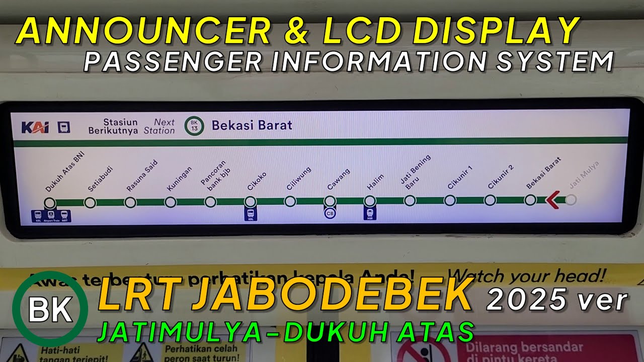 Suara Announcer LRT Jabodebek Terbaru 2025! Bekasi Line Jatimulya - Dukuh Atas