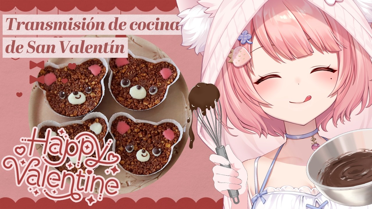 【Merun‘ｓ cooking】くまさんクランチチョコ🐻Valentine cooking📸【森野めるん┆Vtuber┆＃MerunLIVE 】