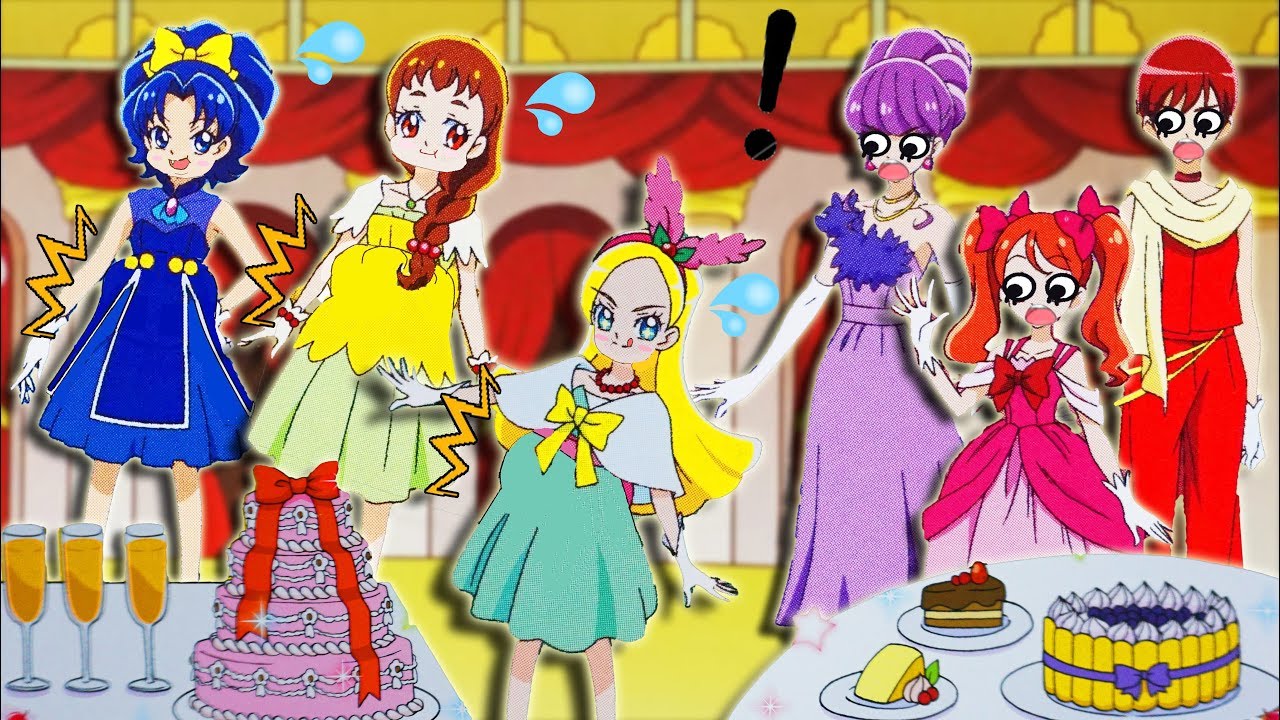 ゆかりさんもあきれ顔！？ パリでシエルたちがおなかがふくれて大変！ 💛 きせかえ　ごっこ　シール　あそび　えほん　キラキラプリキュアアラモード☆玩具 おもちゃ PRECURE A LA MODE