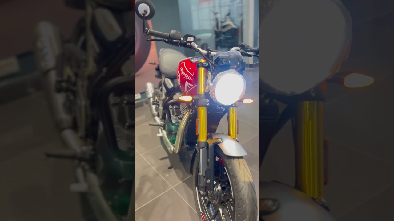 New Triumph Speed 400 Front looks and Golden USD Suspension