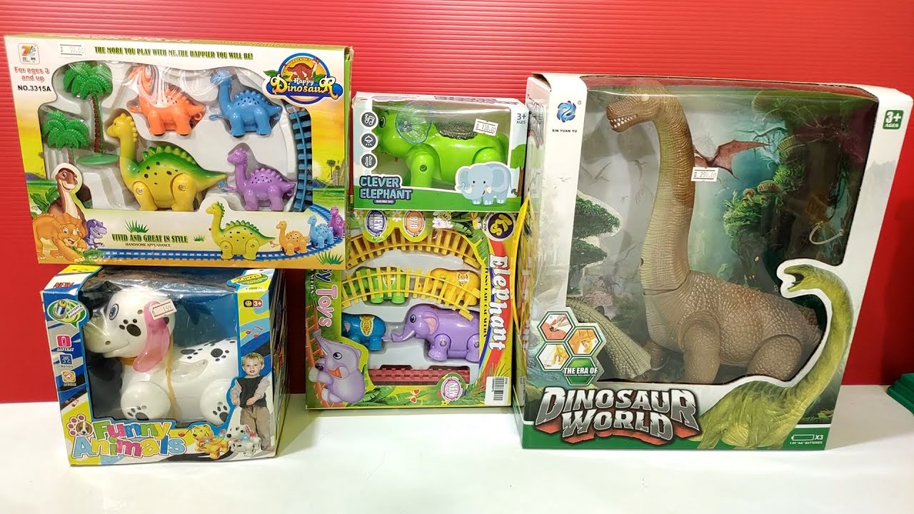 Review Dinosaur, Train, Elephant, Apatosaurus, Dog, รีวิว ไดโนเสาร์ รถไฟ ช้าง หมาเดินได้ มีเสียงมีไฟ