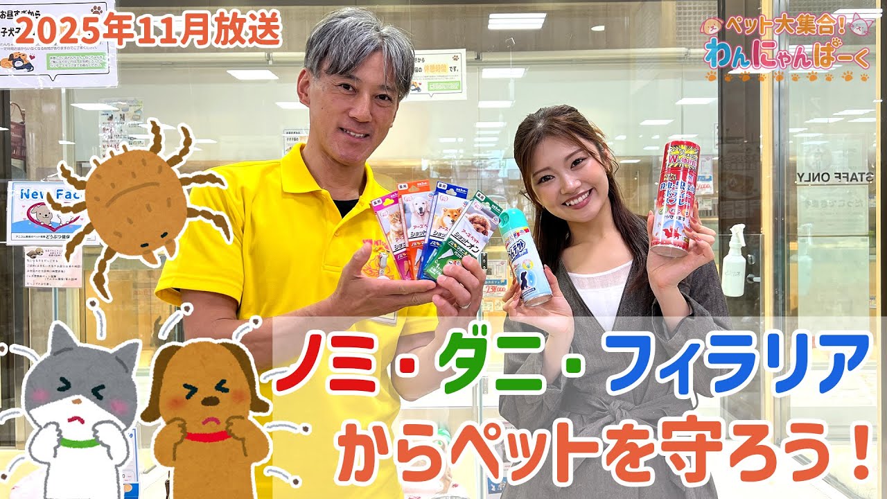 【ペットの疑問やお悩みにお答え！】　油断大敵！花粉・ノミ・ダニ・フィラリア！！予防と対策を紹介！｜ペット大集合！わんにゃんぱーく 2025年11月放送