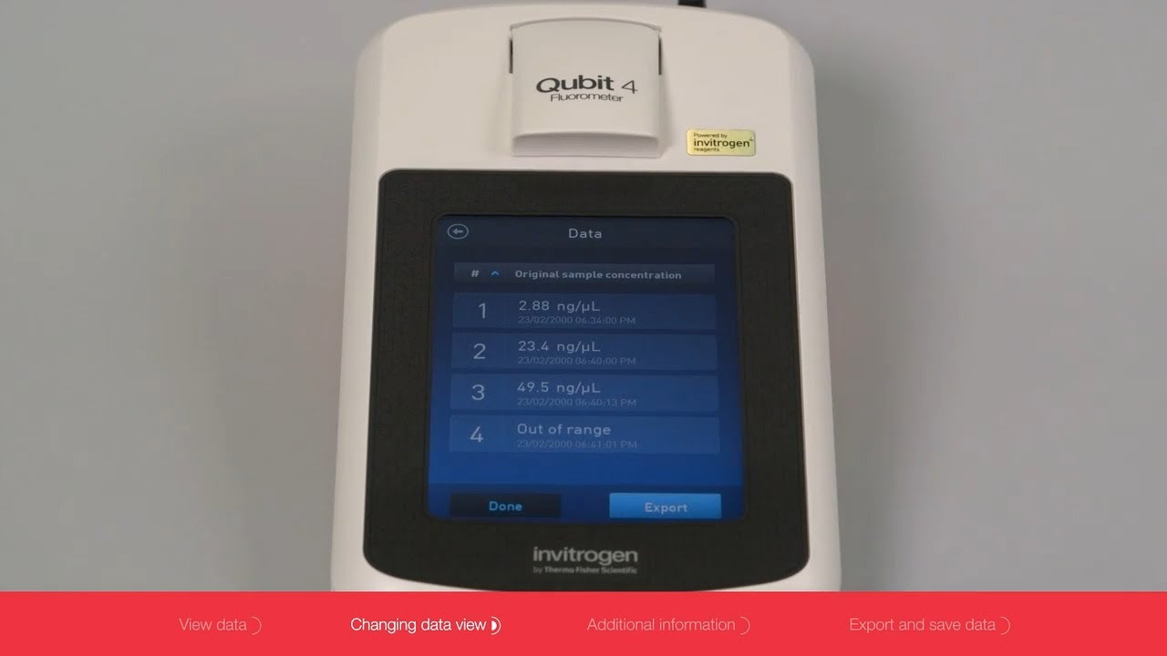 Invitrogen Qubit 4 Fluorometer: Managing Data