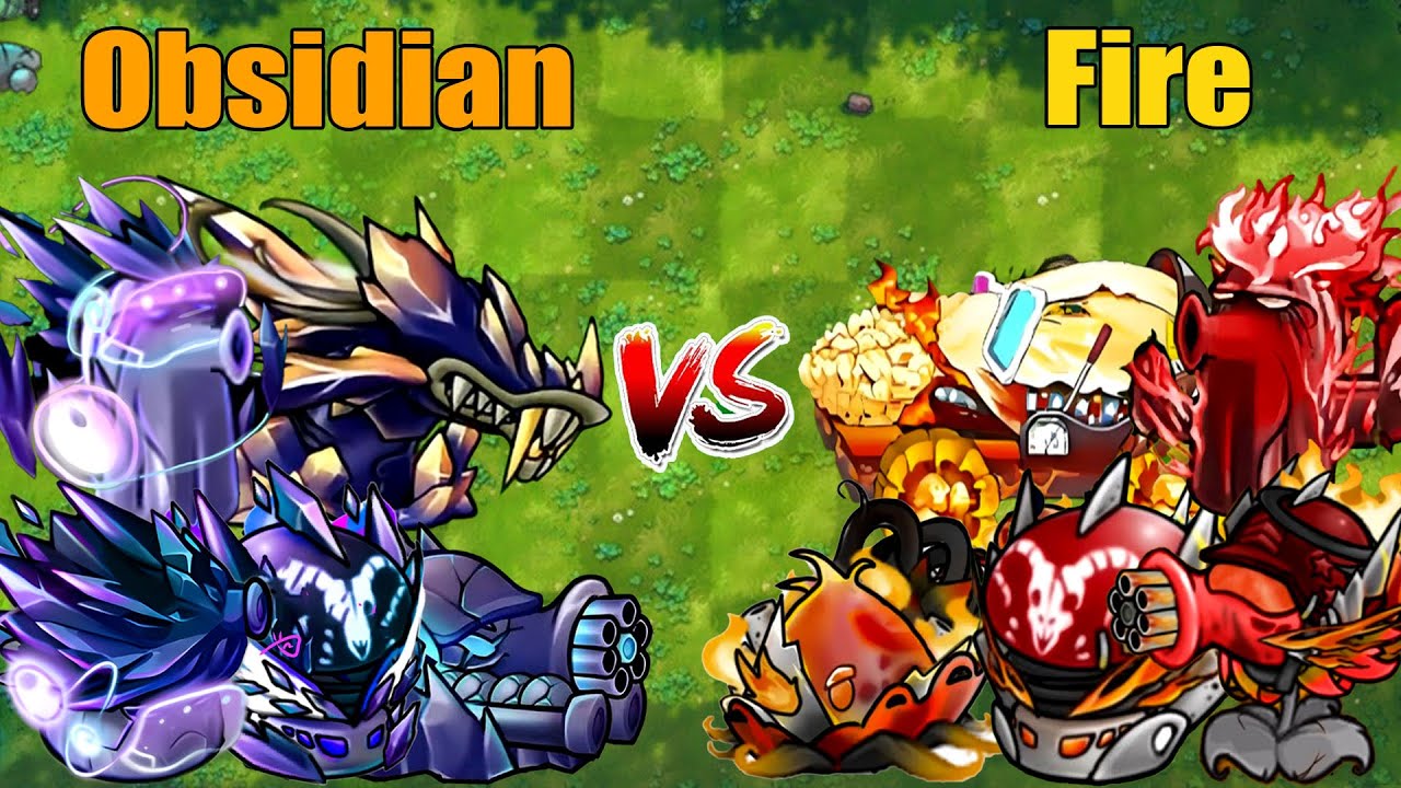 PVZ 1 Fusion 2.7 Challenge!! Team Fire VS Team Obsidian VS 300 Zombie Random - Who Will Win?