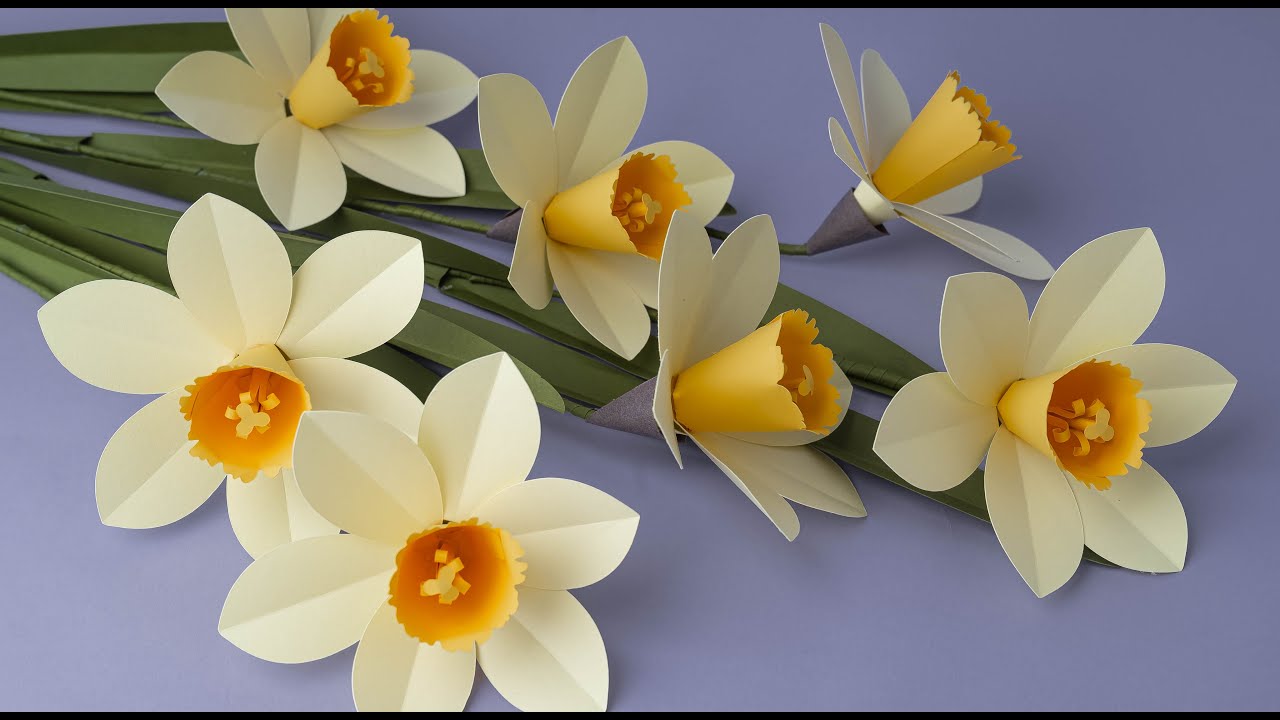 Paper Flower Tutorial - NARCISSUS | How to make DIY Paper Flowers | Paper Craft | Paper Crafts Easy