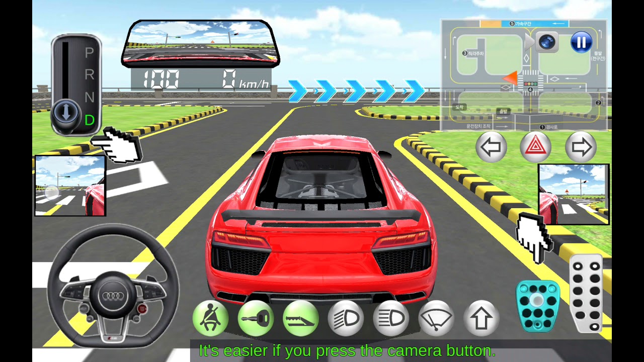 How to done Right Angle Parking in 3d driving class in course test