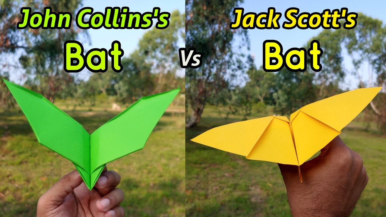 Best 2 Bat Paper Airplanes that Flapping Wings!!! How to Make Paper Bat Easy