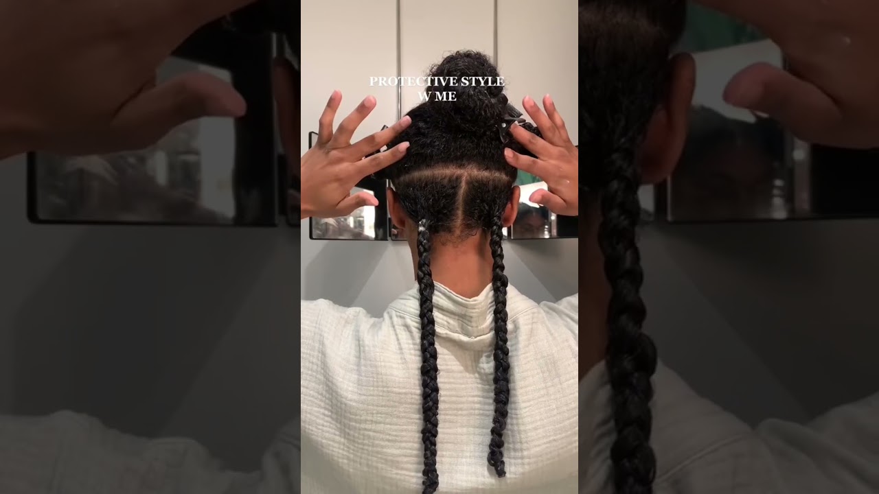 protective style with me on my natural hair ❤️ #naturalhairstyles #protectivestyles #flattwists