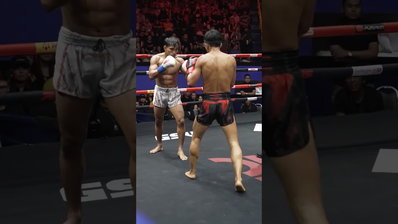Ringside view - Muay Thai fight at Rajadamnern, Bangkok / Yothin vs Surasak #muaythai #fight