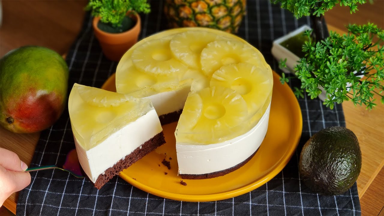 Cheesecake cu ananas - cel mai fin și delicios cheesecake fără coacere!