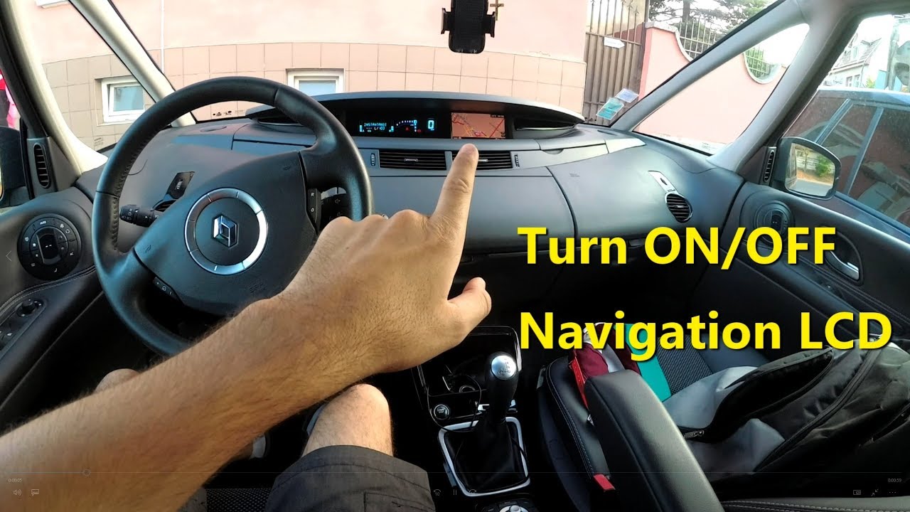 Renault Espace IV - How to Power ON/OFF navigation Display (LCD monitor)