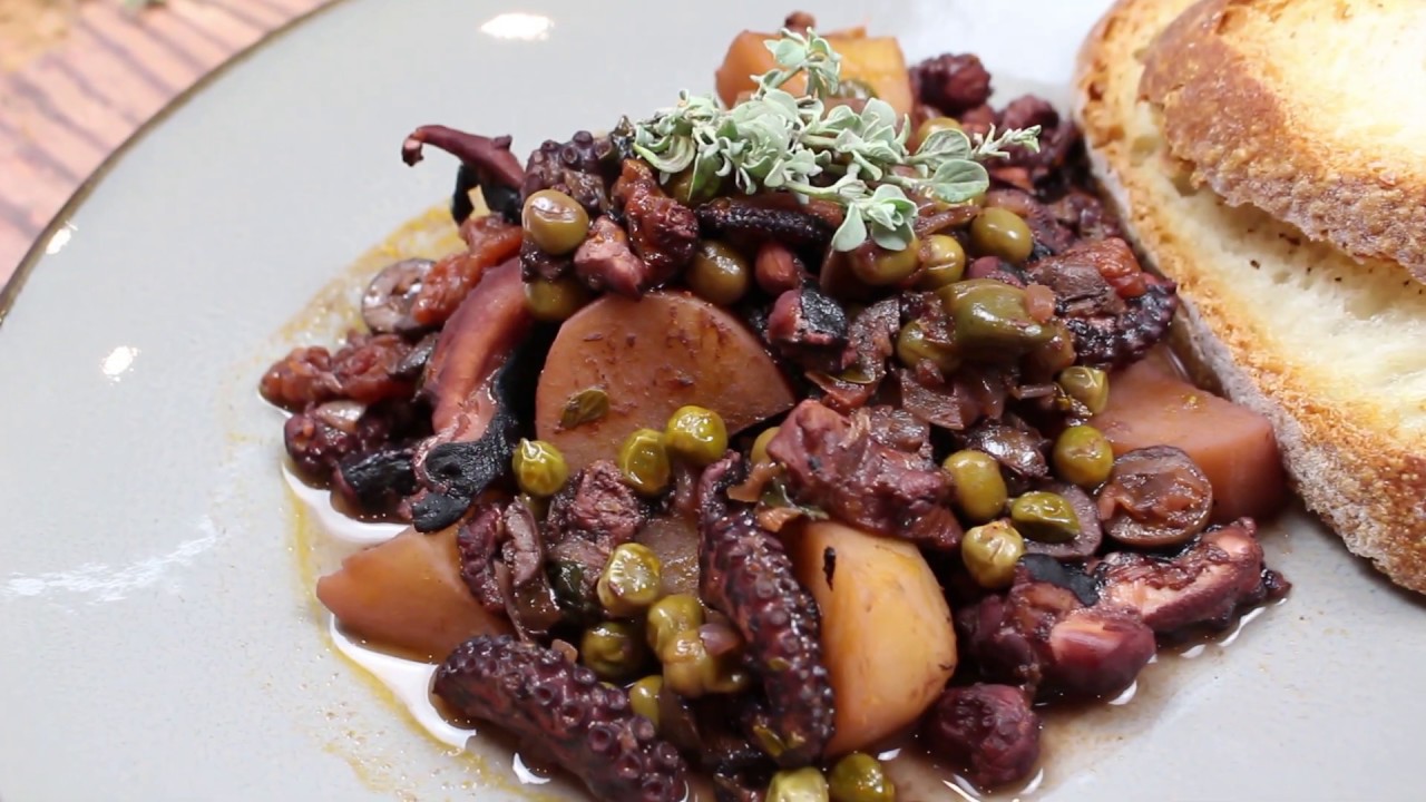 Maltese Cuisine cooks a Meditteranean Octopus Stew