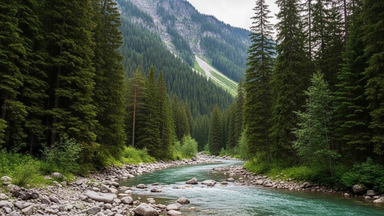 Forest Stream River 🌲🌊 Gentle Flowing Water for Sleep and Meditation #2538