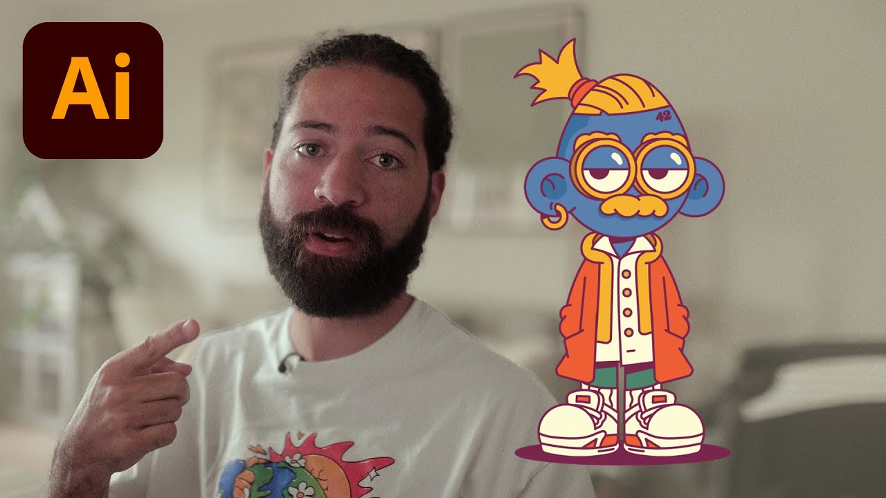 Создание персонажа с помощью инструмента «Карандаш» в Adobe Illustrator