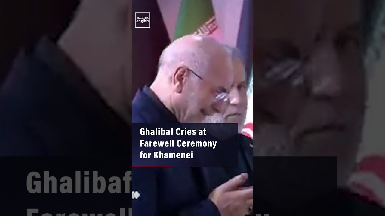 Ghalibaf Cries at Farewell Ceremony for Khamenei