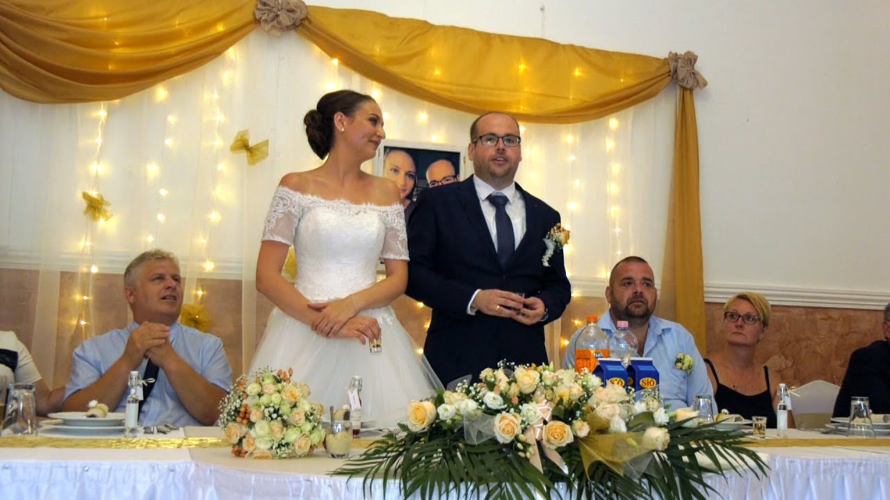 Melinda és András esküvői vacsora videó, vőfély versek, Tápiószecső, Magdolna Rendezvényház