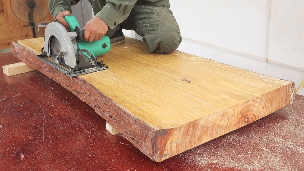 Easy Monolithic Large Woodworking Project // Simple And Sturdy Dining Table Design