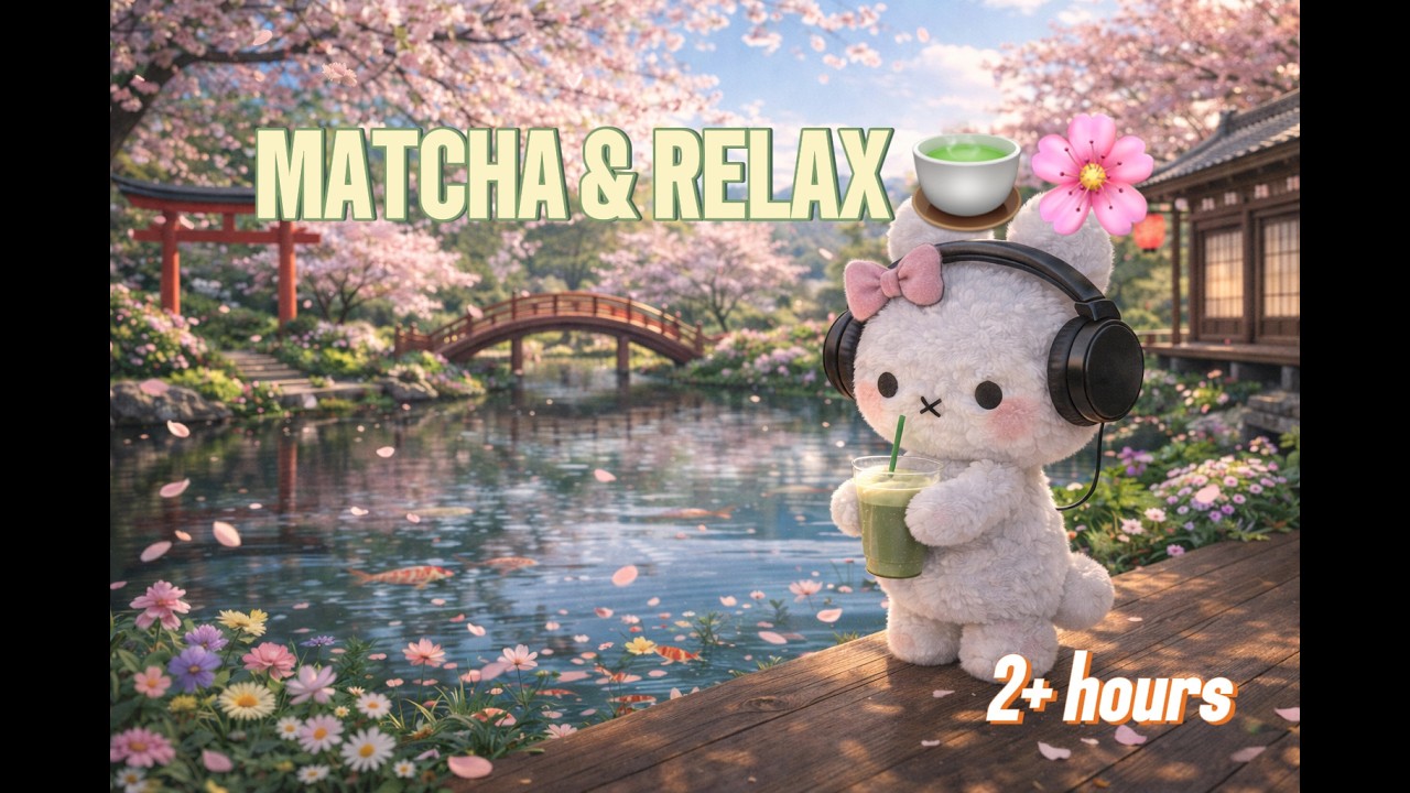 Cozy Japanese Matcha Music 🍵🌸 2 Hours Sakura Ambience & Relaxing Vibes