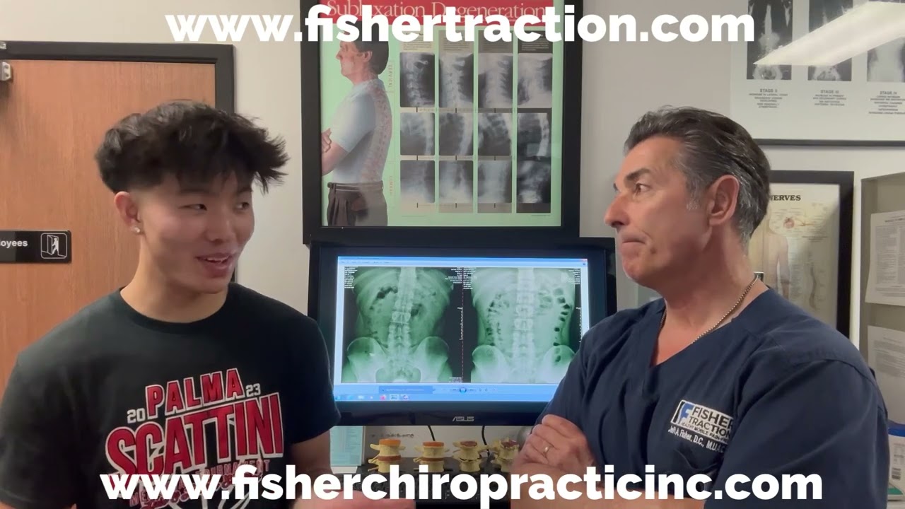 Scoliosis with disc Herniation patient testimonial using Fisher Traction at Fisher Chiropractic CA.