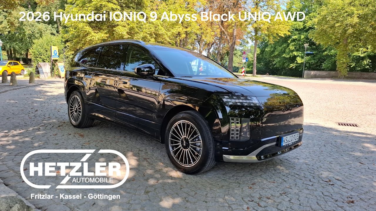 2026 Hyundai IONIQ 9 UNIQ Abyss Black AWD EV 110 kWh (226kW/307PS) Walkaround 4K Hetzler Automobile