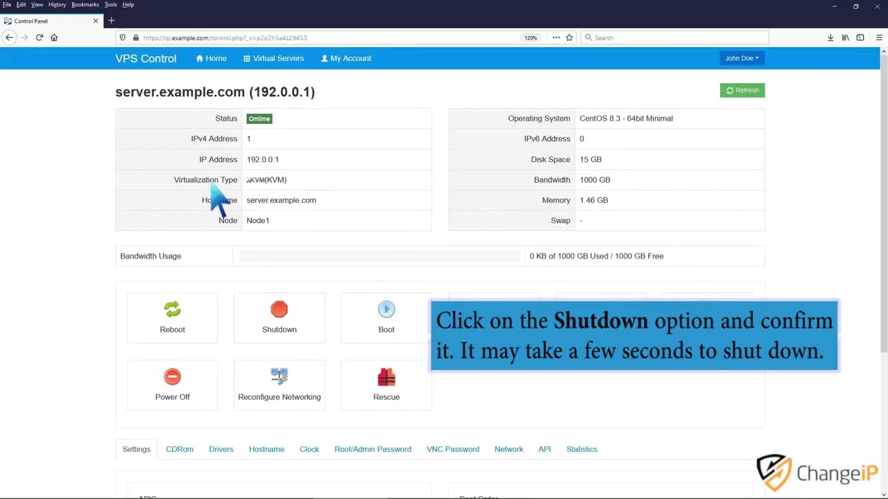 How to Shutdown Your VPS Forcefully or Gracefully Using SolusVM   ChangeIP