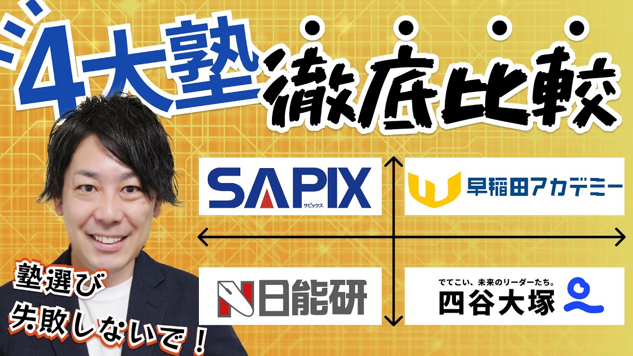 【中学受験塾比較】四谷大塚・早稲アカ・日能研・SAPIX