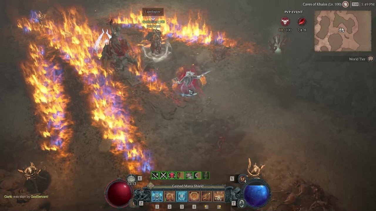 Diablo 4 PvP - Necromancer using Infinite immune exploit to farm Seeds of Hatred in PvP