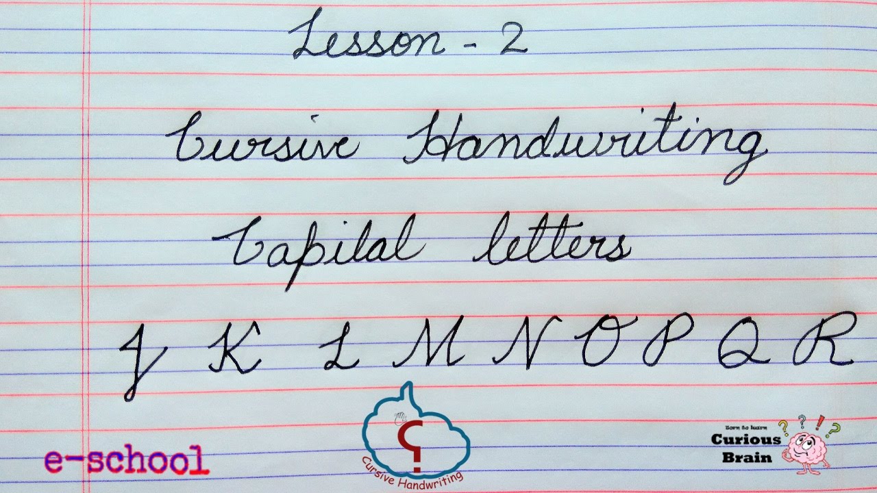 Cursive handwriting Method for Capital letters lesson 2 | Alphabets from J to R | step by Step