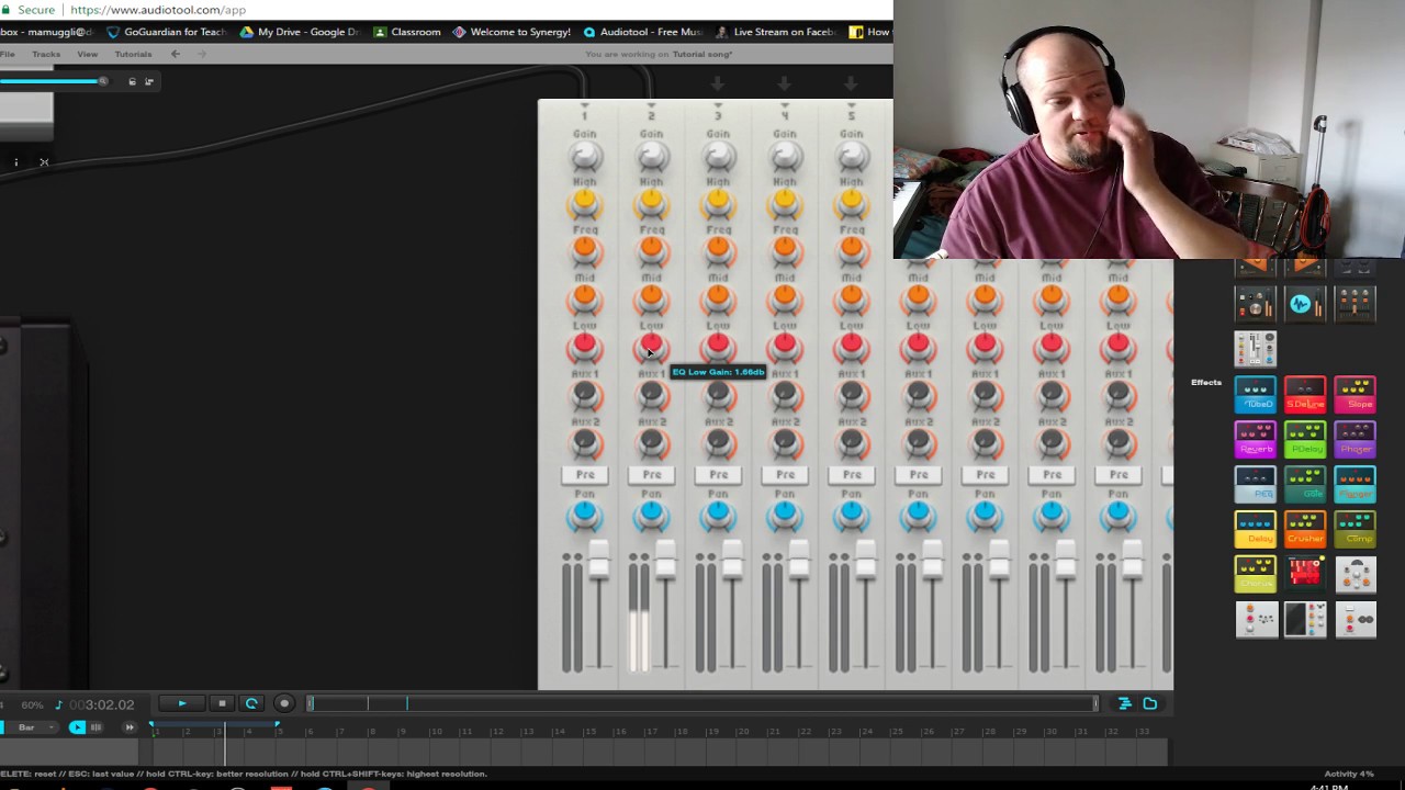 Audiotool tutorial 2: Sequencer basics, drums start, parallel processing and more