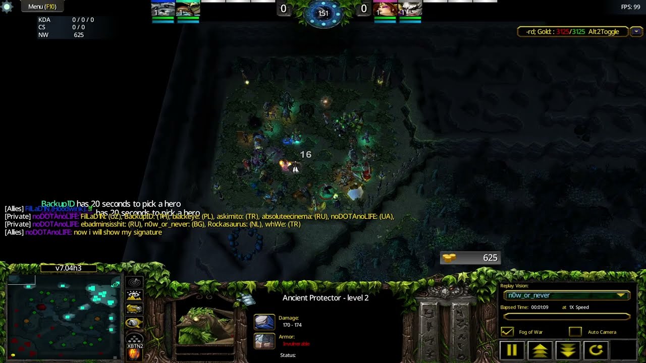 Real DotA 7.04h3 - Comeback is real! 100 minute Hoodwink Gameplay! #eurobattle.net #replay