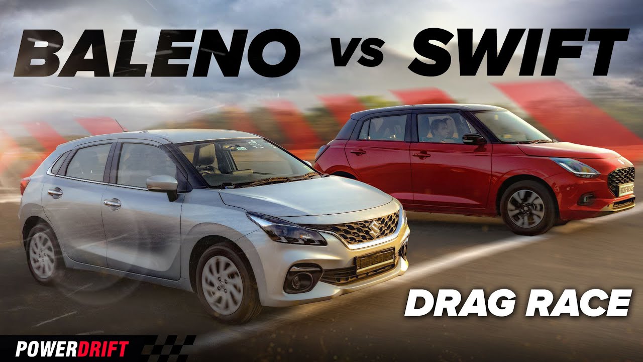 Maruti Suzuki Swift против Maruti Suzuki Baleno | Drag Race | PowerDrift