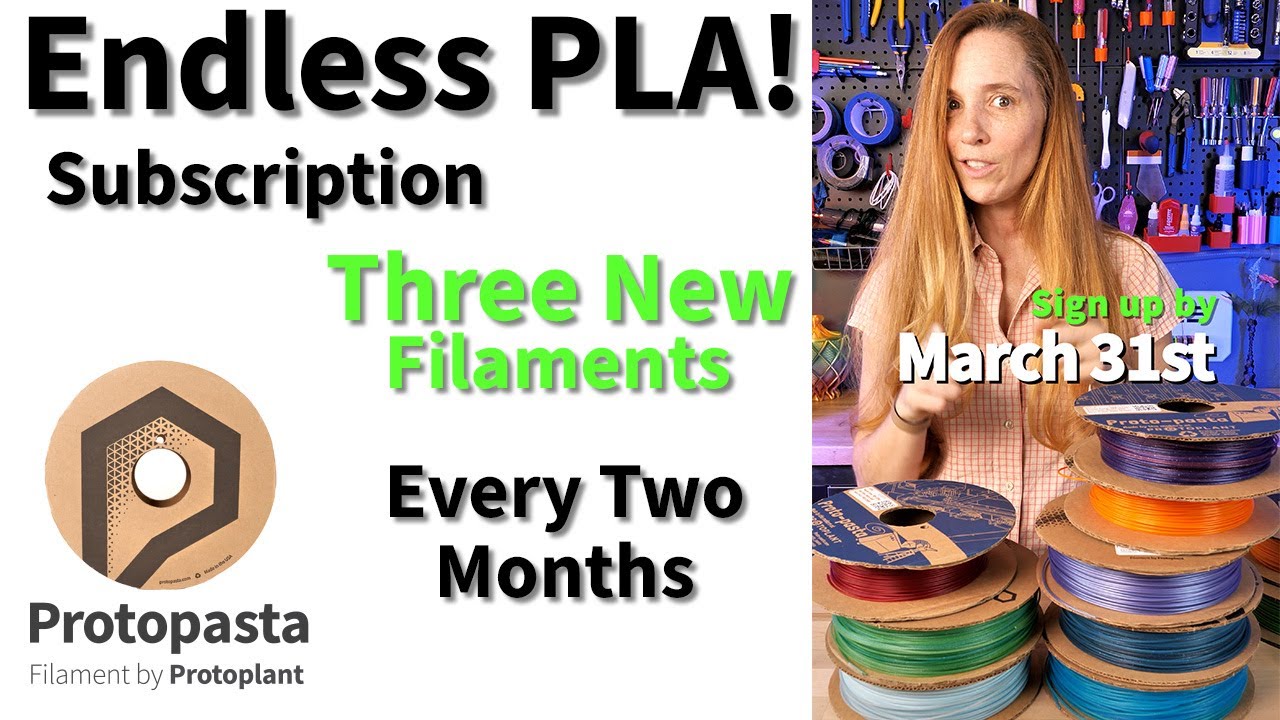 Protopasta Endless PLA Subscription - 3 new filaments every two months!