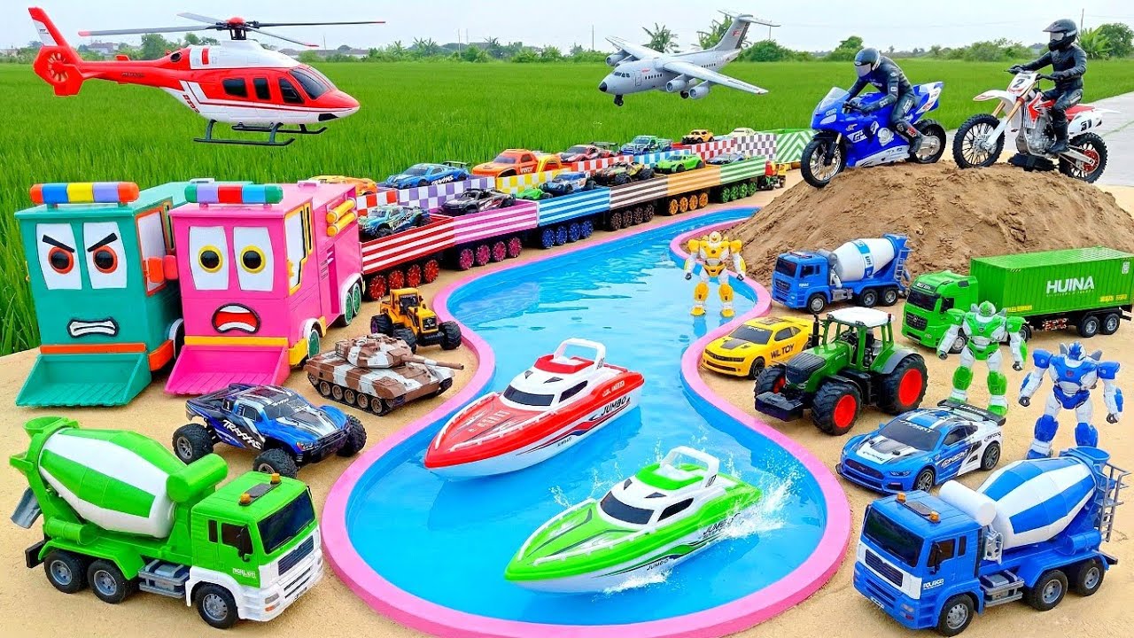 LUAR BIASA‼️Mobil Truk Tronton panjang Bongkar Mobil Mobilan RC Truk Molen, Mobil polisi, Truk pasir