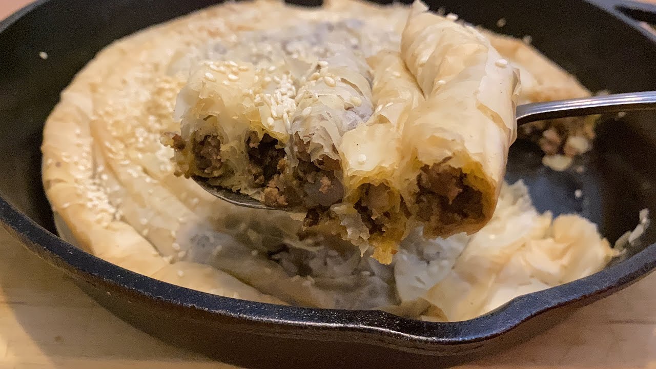 Borek Recipe | Filo Dough Bread Stuffed with Meat | Mediterranean Pie Recipe