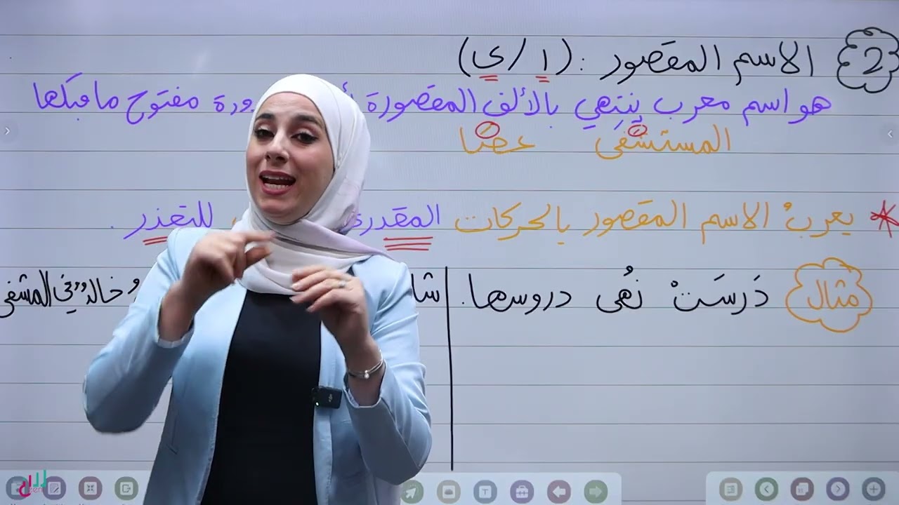الاسماء الممدودة والمصورة والمنقوصه | اللغة العربية | الصف التاسع 👌مع المعلمة شذى الوراسنة