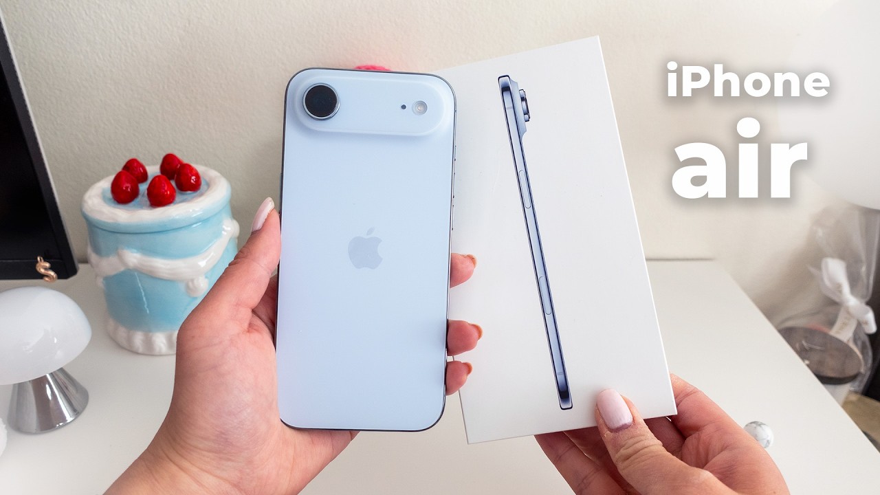 iPhone Air unboxing (Sky Blue) ☁️ Aesthetic ASMR | Should you get it? see iphone comparisons