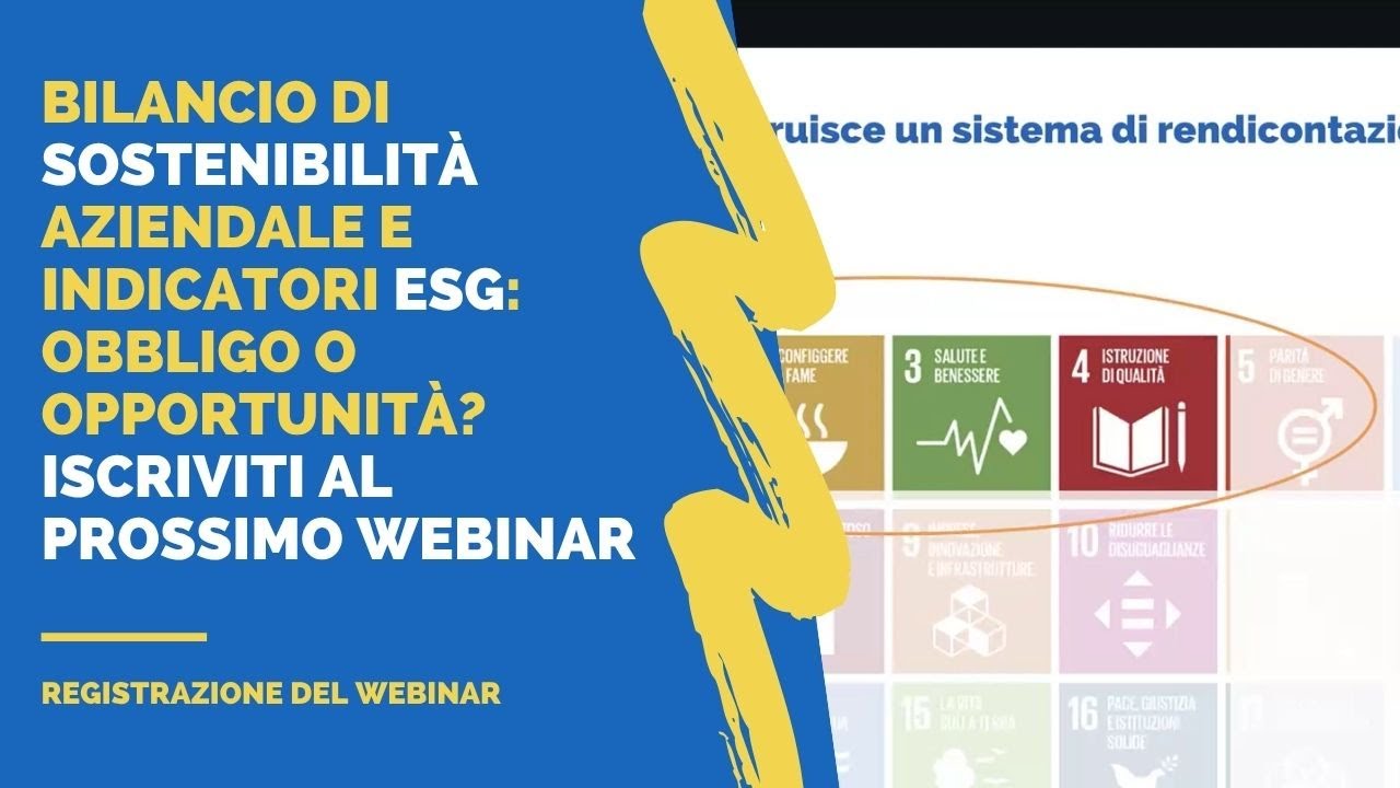 Webinar Bilancio di sostenibilit&agrave; e indicatori ESG