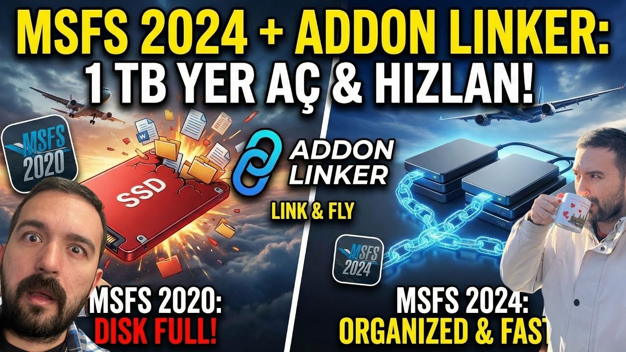 MSFS 2020 ve 2024'&uuml; &Ccedil;&ouml;pl&uuml;ğe &Ccedil;evirmeyin! 🚀 Addons Linker ile 1 TB Yer Kazanın & Hızlanın